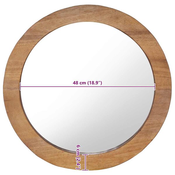 Kör alakú tíkfa falitükör 60 cm