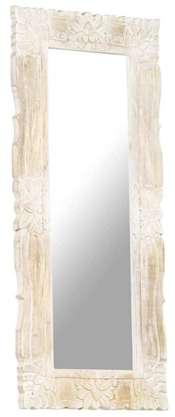 Fehér tömör mangófa tükör 110 x 50 cm