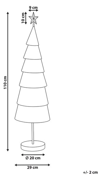 Karácsonyi dekoráció PORVOO 110 cm Karácsonyfa Arany