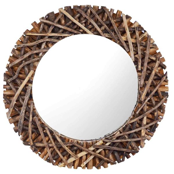 Kör alakú tíkfa falitükör 60 cm
