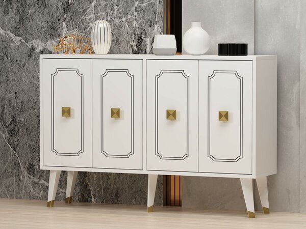 Hanah Home Console White Gold Roland - White, Gold