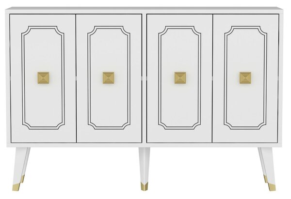 Hanah Home Console White Gold Roland - White, Gold