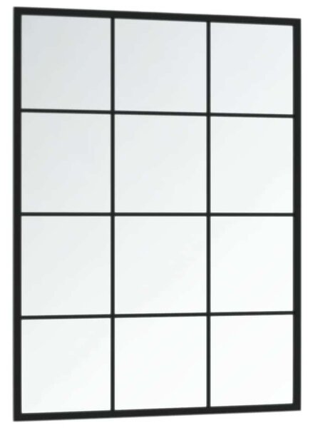 Fekete fém fali tükör 80 x 60 cm