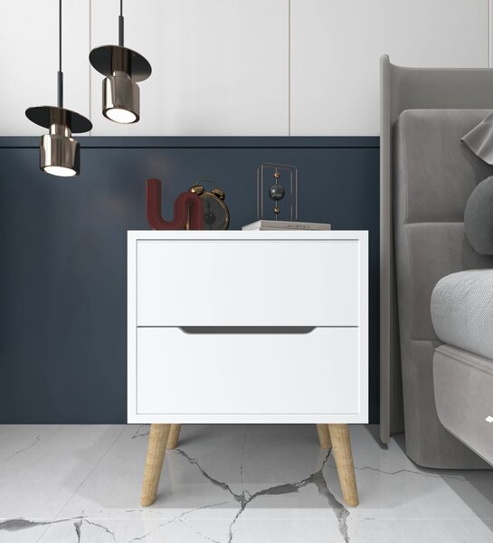 Hanah Home Nightstand White Flora - White