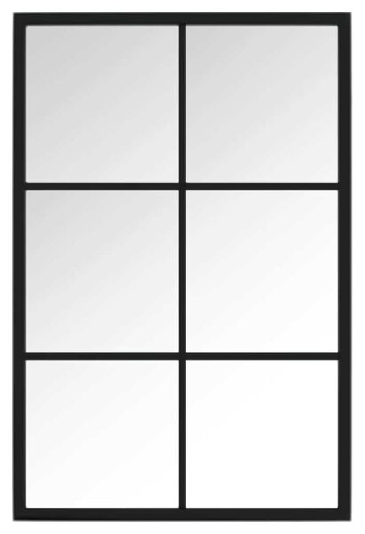 Fekete fém fali tükör 60 x 40 cm