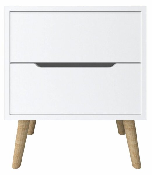 Hanah Home Nightstand White Flora - White