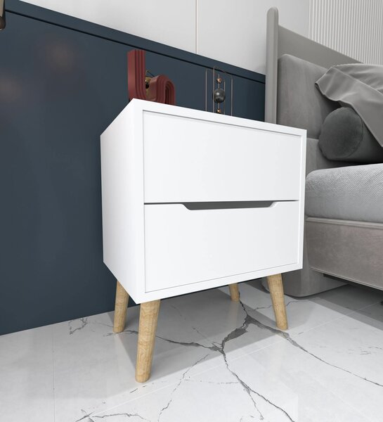 Hanah Home Nightstand White Flora - White