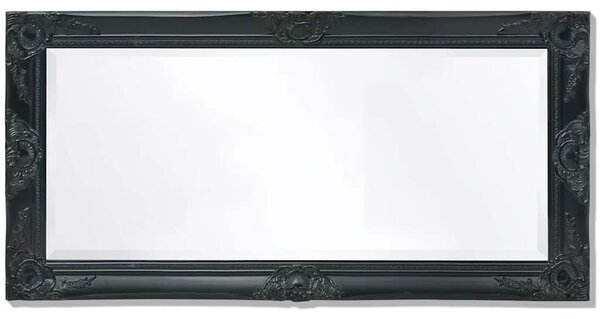 100x50 cm fekete barokk stílusú fali tükör