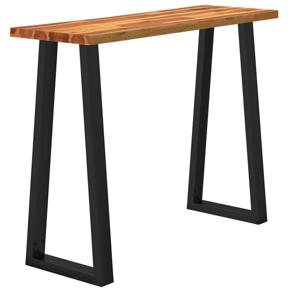Tömör akácfa konzolasztal természetes éllel 110x35x80 cm