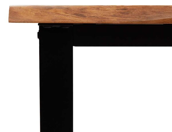 Tömör akácfa konzolasztal természetes éllel 110x35x80 cm