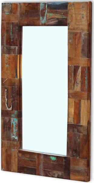 Tömör újrahasznosított fa tükör 80 x 50 cm