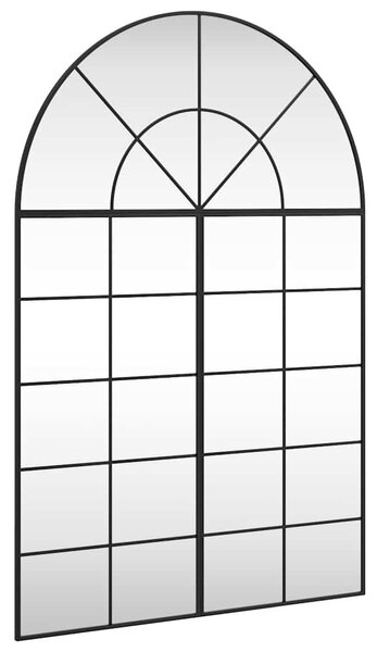 Fekete ívelt vas fali tükör 100x150 cm
