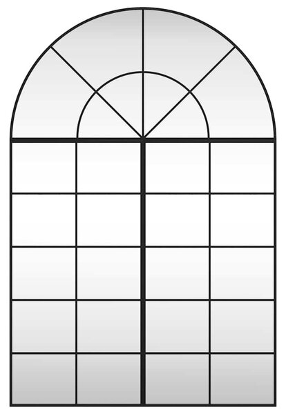 Fekete ívelt vas fali tükör 100x150 cm