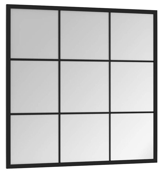 Fekete fém fali tükör 60 x 60 cm