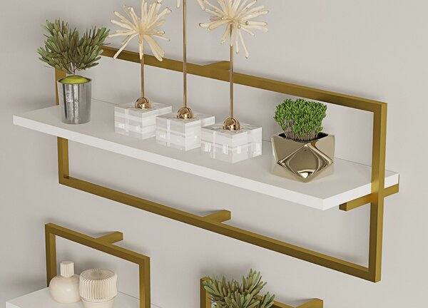Hanah Home Fali polc WhiteGold Yeso - Fehér arany