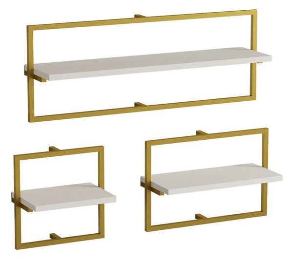 Hanah Home Fali polc WhiteGold Yeso - Fehér arany