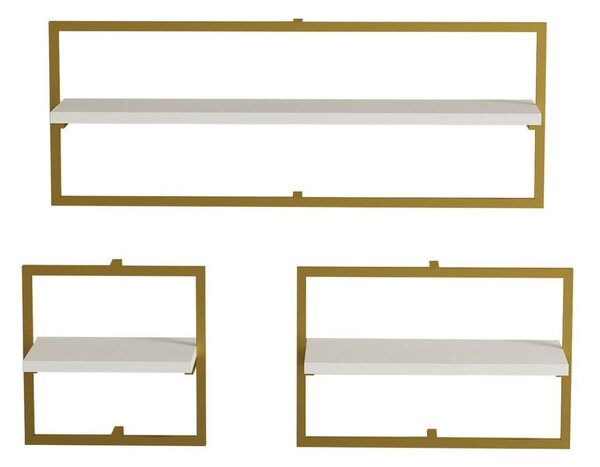 Hanah Home Fali polc WhiteGold Yeso - Fehér arany