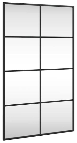 Fekete téglalap alakú vas fali tükör 50 x 80 cm