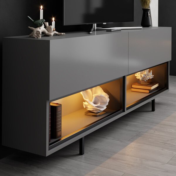 Hanah Home TV Stand Anthracite Ekol Down - Anthracite