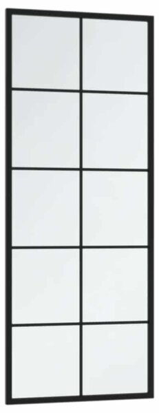 Fekete fém fali tükör 100 x 40 cm