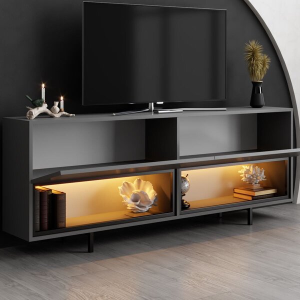Hanah Home TV Stand Anthracite Ekol Down - Anthracite