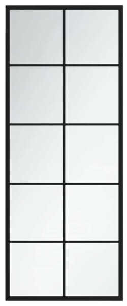 Fekete fém fali tükör 100 x 40 cm