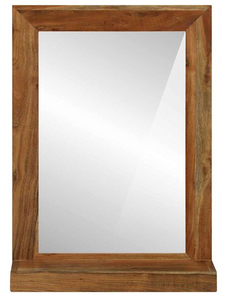 Fürdőszobai tükör polcokkal Barna 50 x 22 x 70 cm Tömör Akácfa