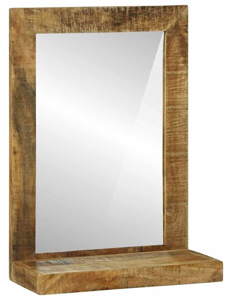 Fürdőszobai tükör tükörrel Barna 50 x 22 x 70 cm Tömör Mangófát