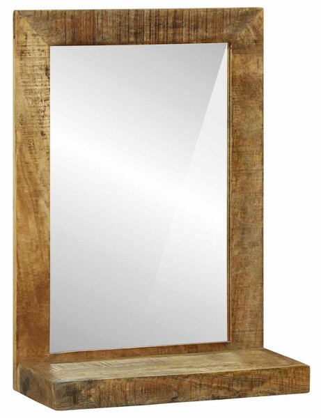 Fürdőszobai tükör tükörrel Barna 50 x 22 x 70 cm Tömör Mangófát