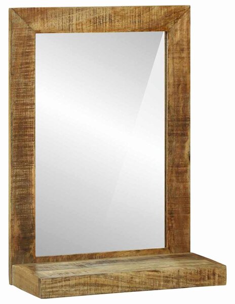 Fürdőszobai tükör tükörrel Barna 50 x 22 x 70 cm Tömör Mangófát