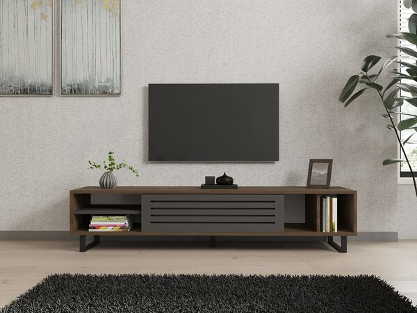 Hanah Home Eray TV állvány, dió és antracit