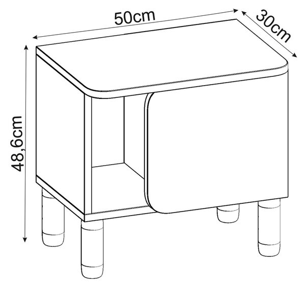 Hanah Home Nightstand White River - White