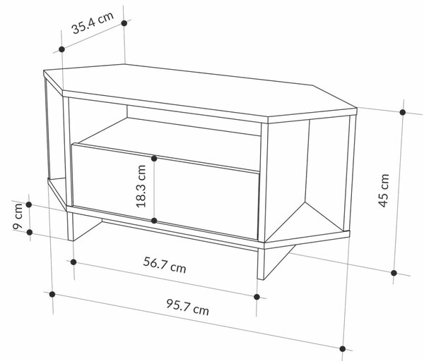 Hanah Home TV állvány Fehér Viva - Fehér