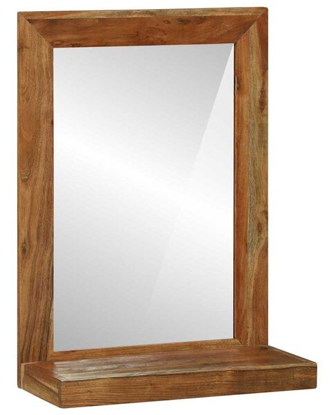 Fürdőszobai tükör polcokkal Barna 50 x 22 x 70 cm Tömör Akácfa