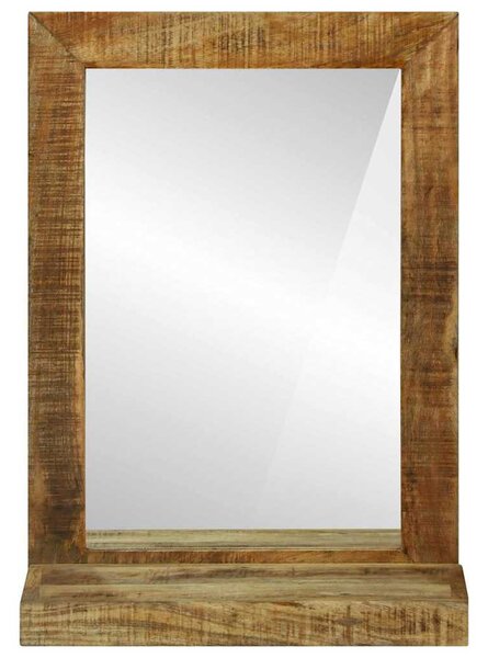 Fürdőszobai tükör tükörrel Barna 50 x 22 x 70 cm Tömör Mangófát