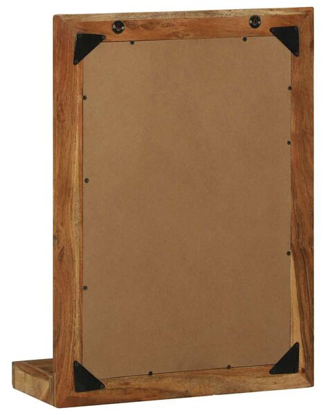 Fürdőszobai tükör polcokkal Barna 50 x 22 x 70 cm Tömör Akácfa