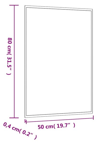 Téglalap alakú üveg falitükör 50 x 80 cm