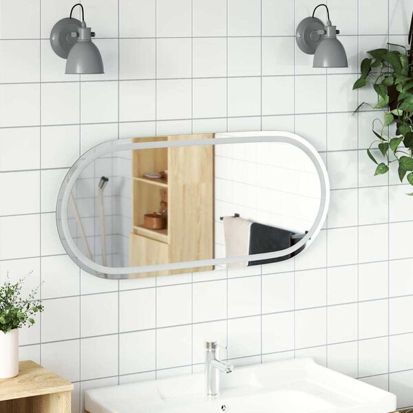 Ovális LED-es fürdőszobai tükör 100 x 45 cm