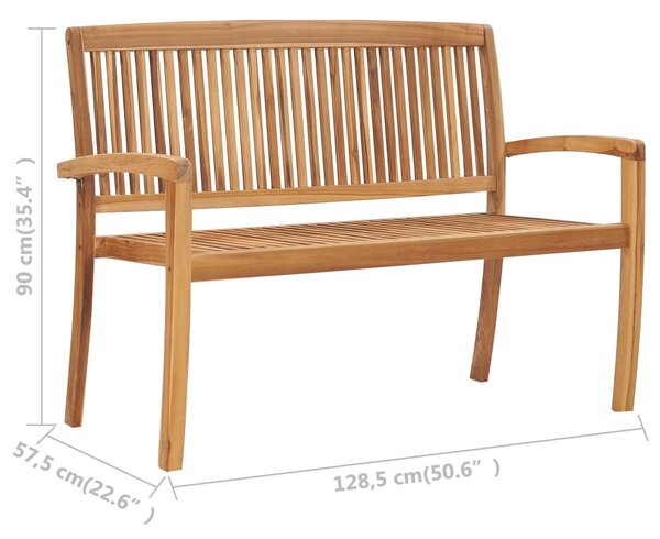 2 személyes tömör tíkfa kerti pad asztallal 120 cm