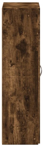 Füstös tölgy színű szerelt fa irattartó szekrény 60x32x115 cm