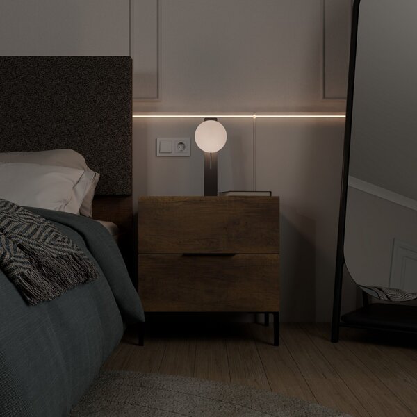 Hanah Home Dió Éjjeliszekrény Kmd-1720-Oo-1