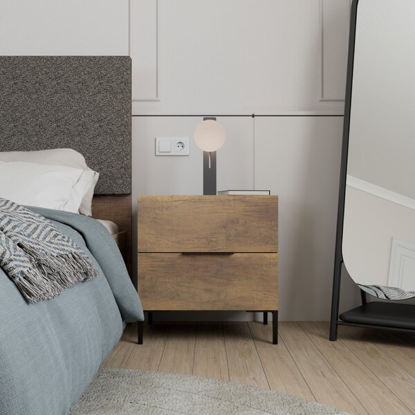 Hanah Home Dió Éjjeliszekrény Kmd-1720-Oo-1