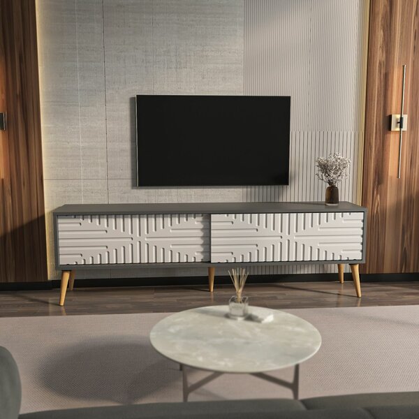 Hanah Home TV állvány antracit fehér Riso - Antracit, Fehér