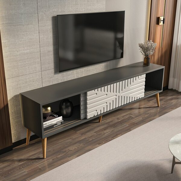 Hanah Home TV állvány antracit fehér Riso - Antracit, Fehér
