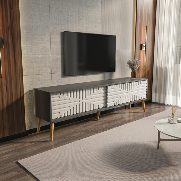 Hanah Home TV állvány antracit fehér Riso - Antracit, Fehér