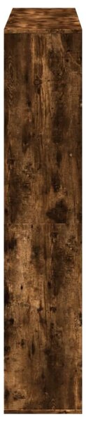 Füstös tölgy színű szerelt fa könyvszekrény 132 x 29 x 141,5 cm