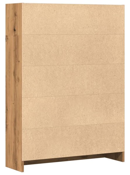Kézműves tölgy szerelt fa könyvespolc 80 x 24 x 109 cm