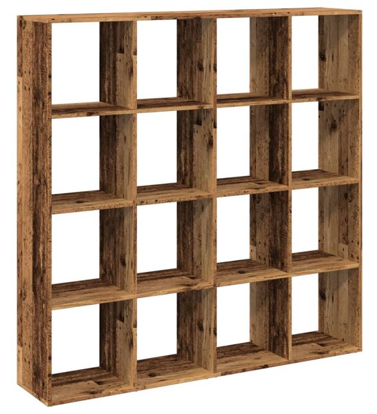 Antik fa színű szerelt fa könyvszekrény 137,5 x 29 x 137,5 cm