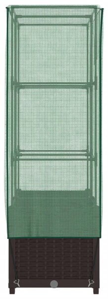 Rattan megjelenésű magaságyás melegháztakaróval 80x40x138 cm