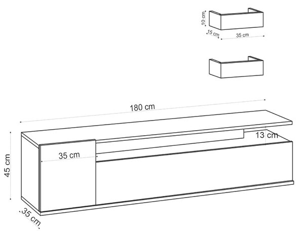 Hanah Home TV Unit Oak Alika